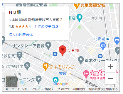 ゼルクシティ安城NB棟地図