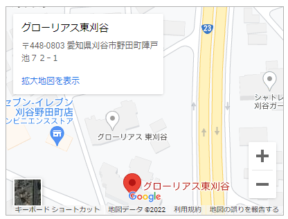 グローリアス東刈谷地図