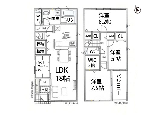 高浜市向山町3号棟平面図-540