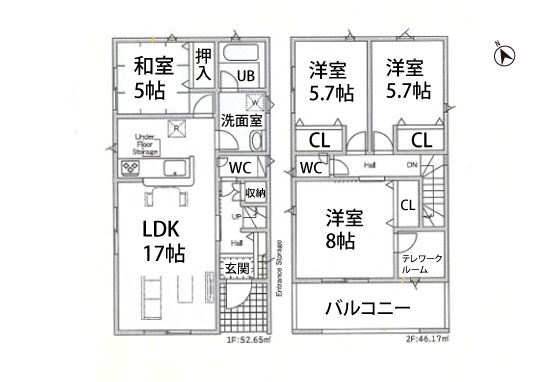 高浜市向山町2号棟平面図-540