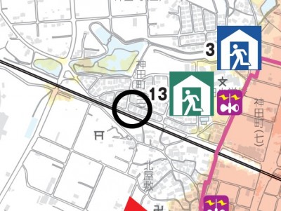 大府市神田町三丁目【全2棟】ハザードマップ