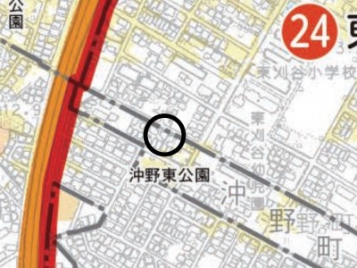 刈谷市沖野町一丁目【全2棟】ハザードマップ