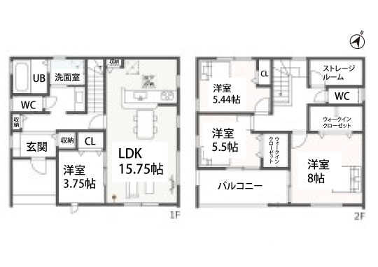 知立市新林町2号棟 平面図-540