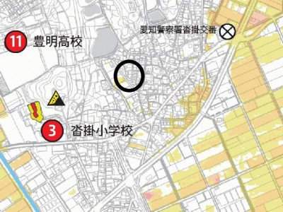 豊明市沓掛町第4【全3棟】ハザードマップ