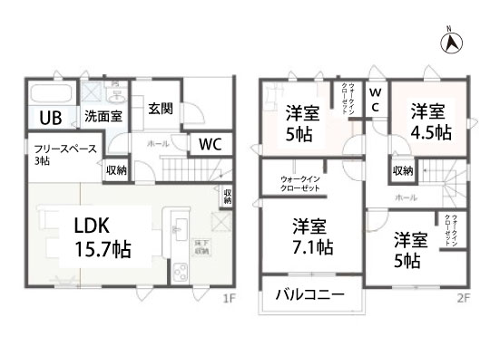 高浜市呉竹町新築分譲2号棟平面図-540