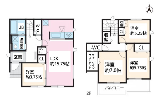 知立市昭和新築分譲 1号棟 平面図-540