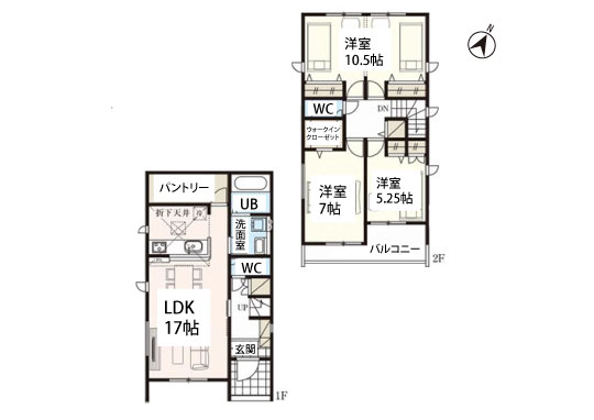 高浜市沢渡町新築分譲4号棟平面図-540