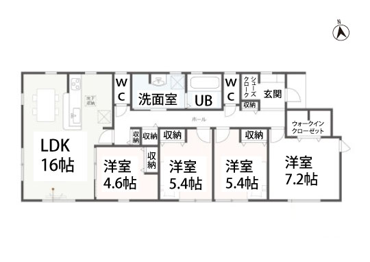 高浜市呉竹町新築分譲4号棟平面図-540