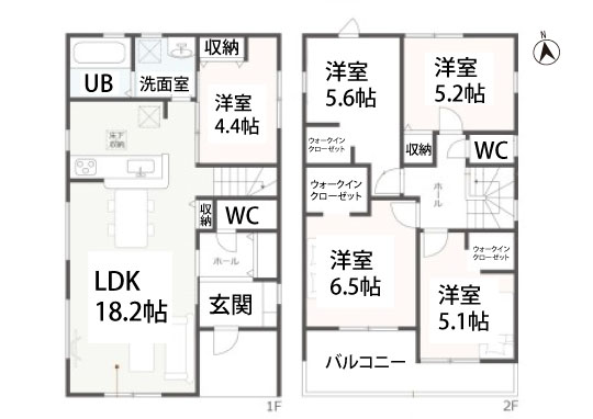高浜市呉竹町新築分譲3号棟平面図-540
