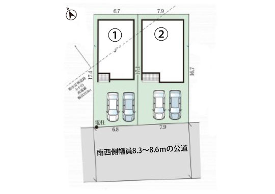 碧南市六軒町新築分譲 配置図-540
